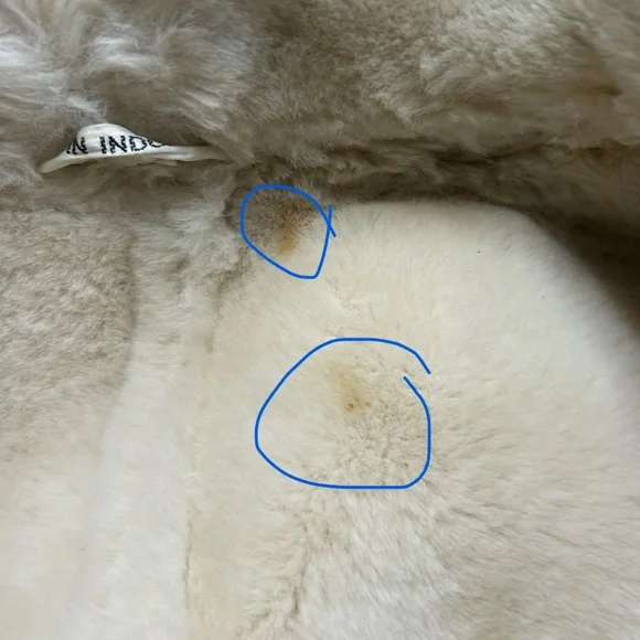 Vintage Leather Penny Lane Style Coat M Faux Fur Boho Daisy Jones Statement - Picture 12 of 16